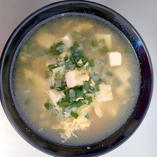 簡単・豆腐とニラの中華風スープ